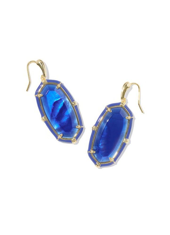 Elle Enamel Drop Earring Gold Cobalt Illusion by Kendra Scott