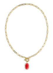 Elisa Enamel Link Chain Necklace Gold Red Illusion by Kendra Scott