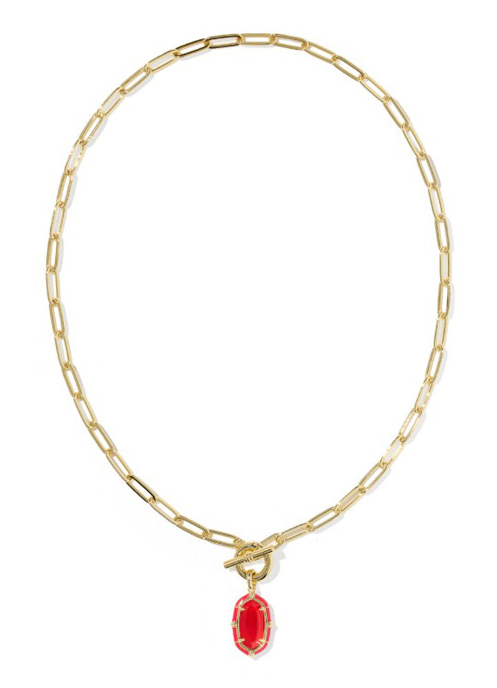 Elisa Enamel Link Chain Necklace Gold Red Illusion by Kendra Scott