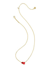 Tatum Short Pendant Necklace Gold Red Mix by Kendra Scott