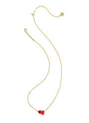 Tatum Short Pendant Necklace Gold Red Mix by Kendra Scott