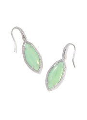 Ophelia Small Drop Earring Rhod Mint Iridescent Abalone by Kendra Scott