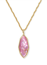 Ophelia Large Long Pendant Gold Light Mauve Illusion by Kendra Scott