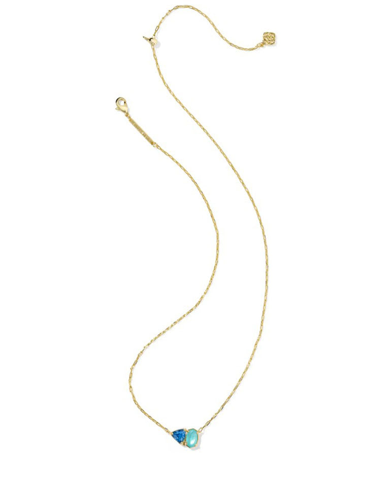 Tatum Short Pendant Necklace Light Blue Mix by Kendra Scott