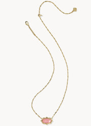 Elisa Scallop Frame Necklace Gold Light Pink Iridescent Abalone by Kendra Scott