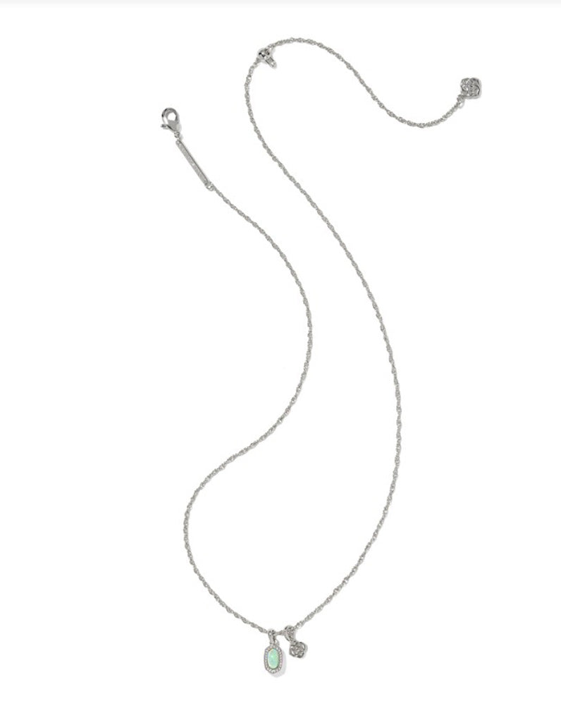 Mini Elisa Dira Necklace Rhod Green Lab Opal by Kendra Scott