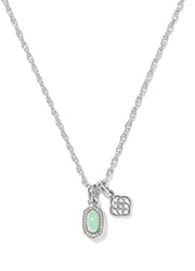 Mini Elisa Dira Necklace Rhod Green Lab Opal by Kendra Scott