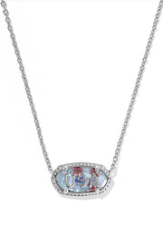 Elisa USA Pendant Necklace Rhod Red White Blue Illusion by Kendra Scott