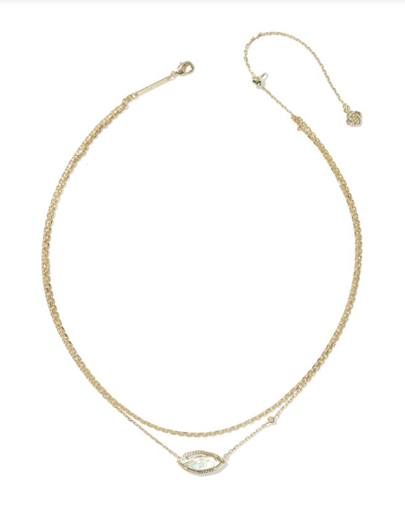 Ophelia Multi Strand Necklace Gold Iridescent Abalone by Kendra Scott