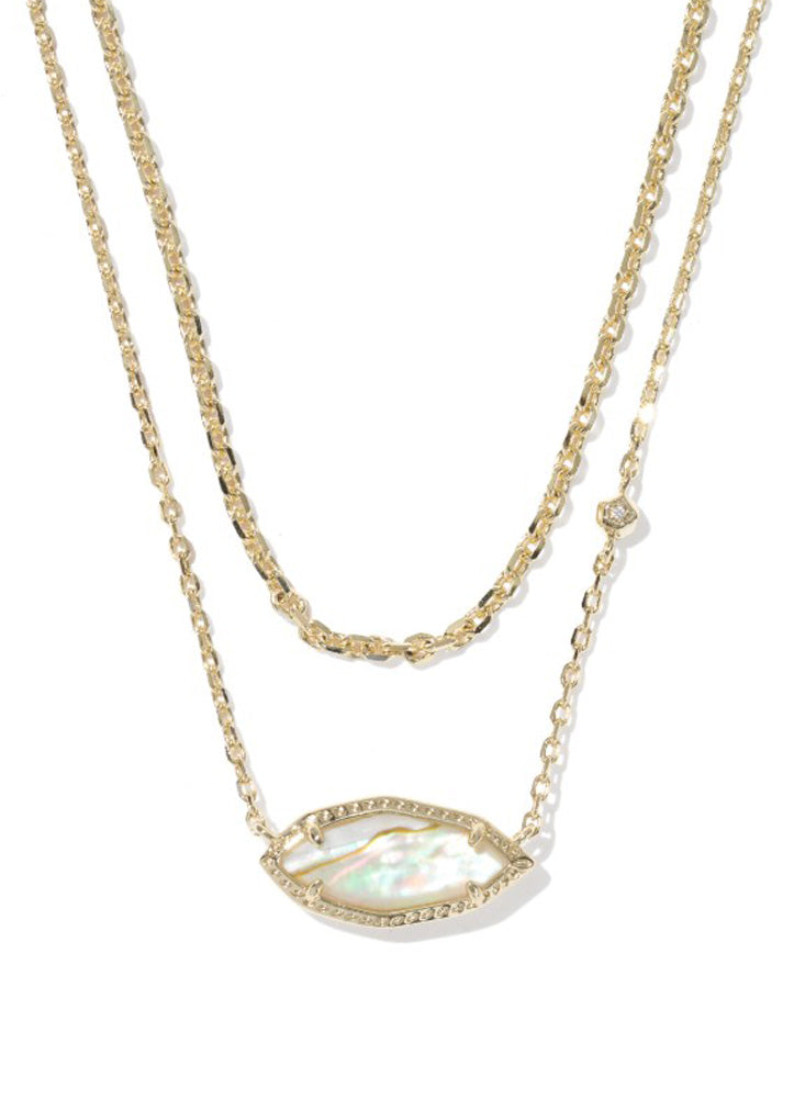 Ophelia Multi Strand Necklace Gold Iridescent Abalone by Kendra Scott