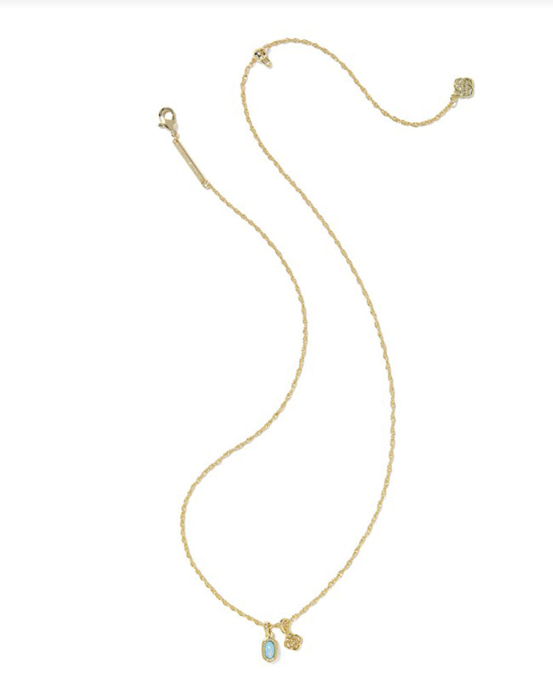 Mini Elisa Dira Necklace Gold Blue Lab Opal by Kendra Scott
