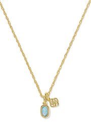 Mini Elisa Dira Necklace Gold Blue Lab Opal by Kendra Scott