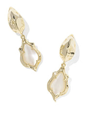 Adriana Scallop Frame Huggie Gold Natural Mop by Kendra Scott