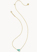 Tatum Short Pendant Necklace Gold Blue Mix by Kendra Scott