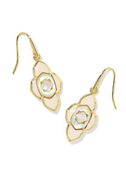 Abbie Medallion Small Drop Earring Gold Neutral Mix by Kendra Scott