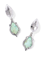 Adriana Scallop Frame Huggie Rhod Sea Green Chrysocolla by Kendra Scott