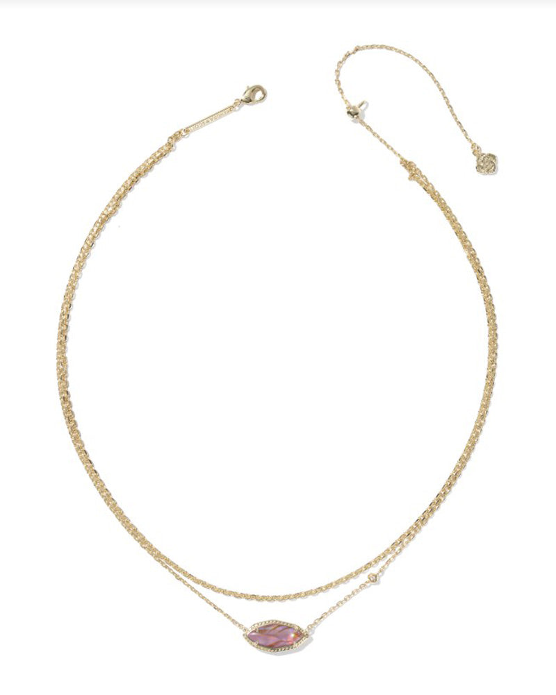 Ophelia Multi Strand Necklace Gold Light Mauve Illusion by Kendra Scott