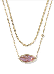 Ophelia Multi Strand Necklace Gold Light Mauve Illusion by Kendra Scott