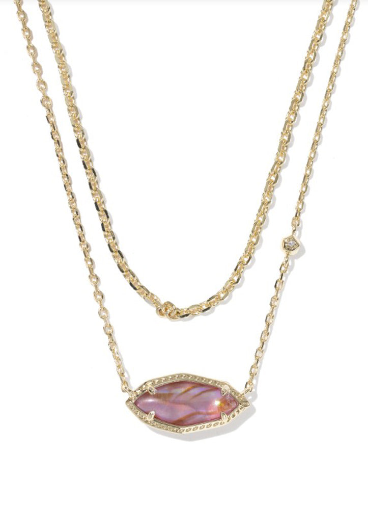 Ophelia Multi Strand Necklace Gold Light Mauve Illusion by Kendra Scott