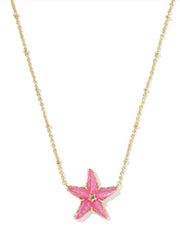 Parker Starfish Pendant Necklace Gold Bright Pink Mop by Kendra Scott