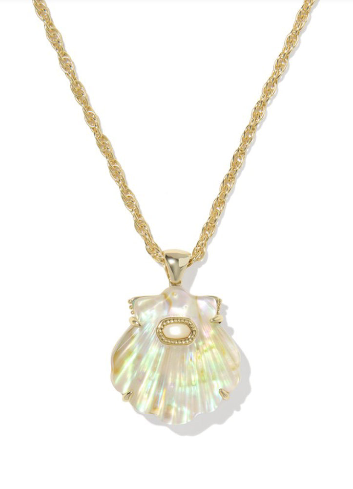 Lucia Shell Pendant Necklace Gold Iridescent Abalone by Kendra Scott