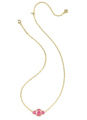 Abbie Medallion Pendant Necklace Gold Hot Pink Mix by Kendra Scott