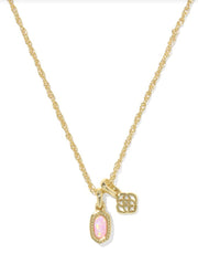Mini Elisa Dira Necklace Gold Light Pink Lab Opal by Kendra Scott