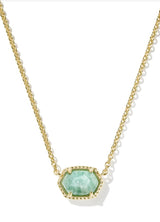 Daphne Frame Pendant Necklace Gold Teal Amazonite by Kendra Scott