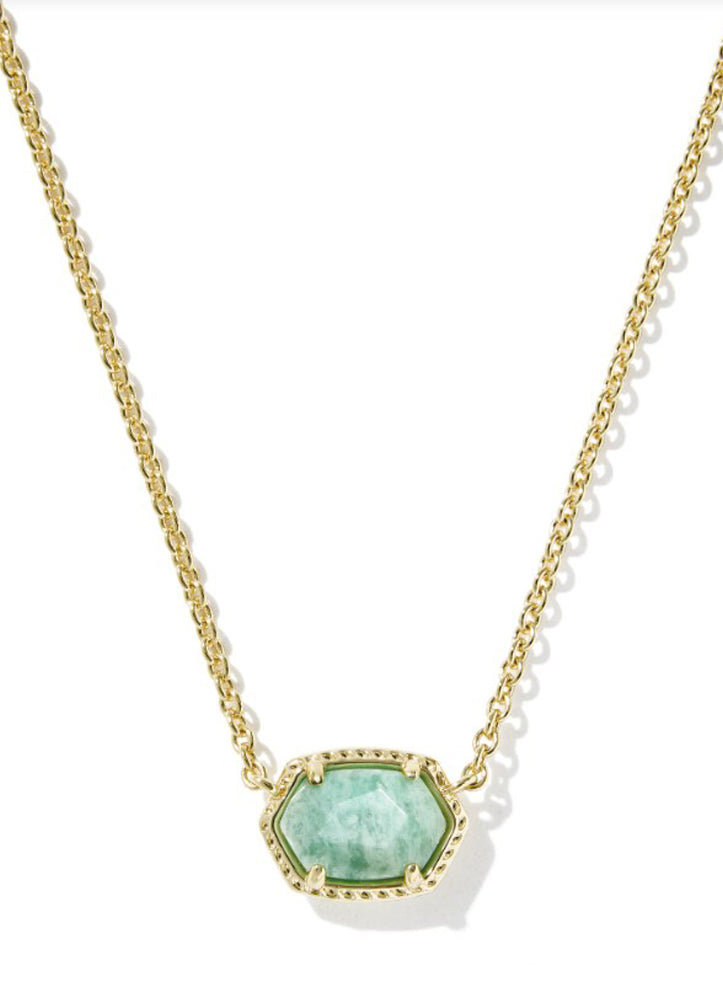 Daphne Frame Pendant Necklace Gold Teal Amazonite by Kendra Scott