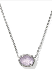Daphne Frame Pendant Necklace Rhod Purple Amethyst by Kendra Scott