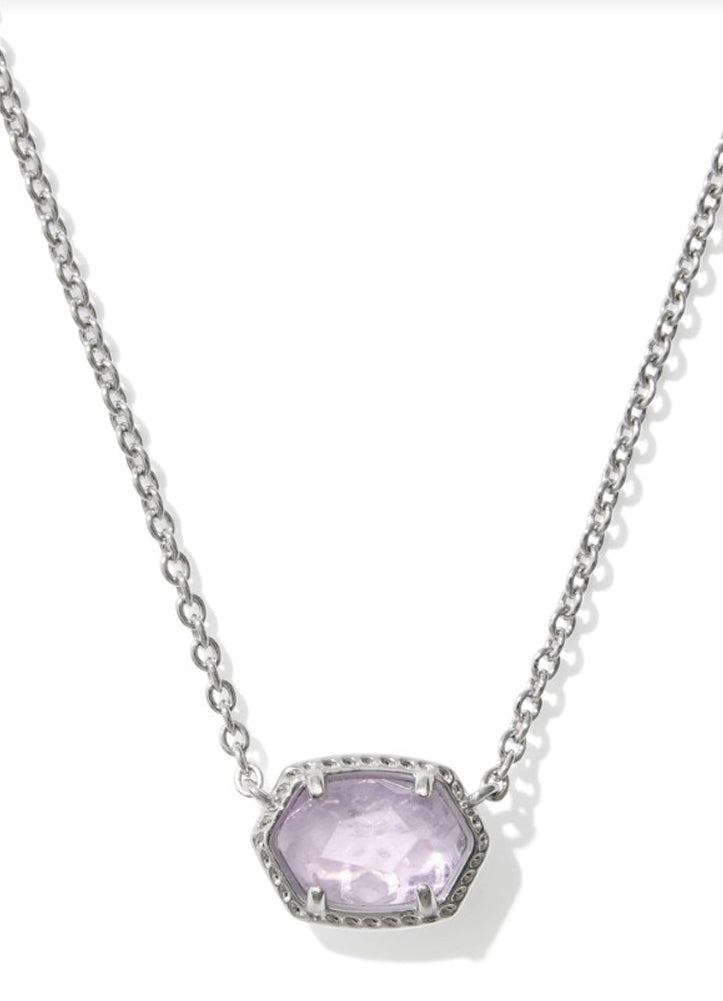 Daphne Frame Pendant Necklace Rhod Purple Amethyst by Kendra Scott
