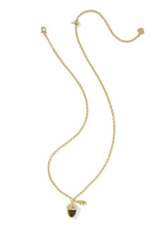 Acorn Short Pendant Necklace Gold Brown Tigers Eye by Kendra Scott
