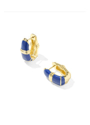 Courtney Enamel Huggie Earring Gold Blue Enamel by Kendra Scott
