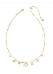 Cheer Charm Necklace Gold Pink White Mix by Kendra Scott