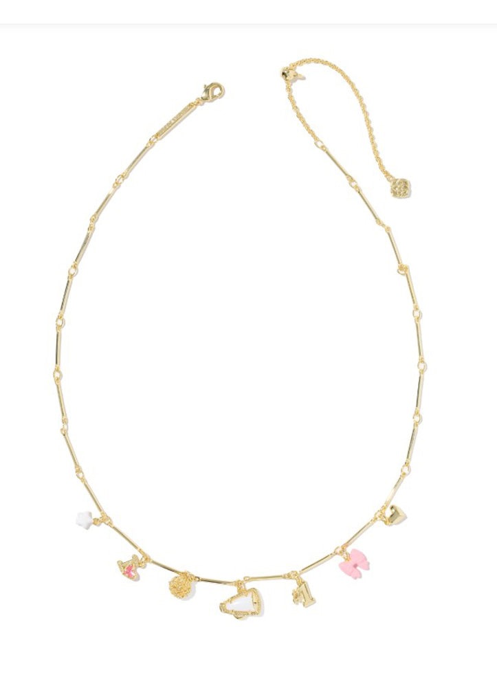 Cheer Charm Necklace Gold Pink White Mix by Kendra Scott