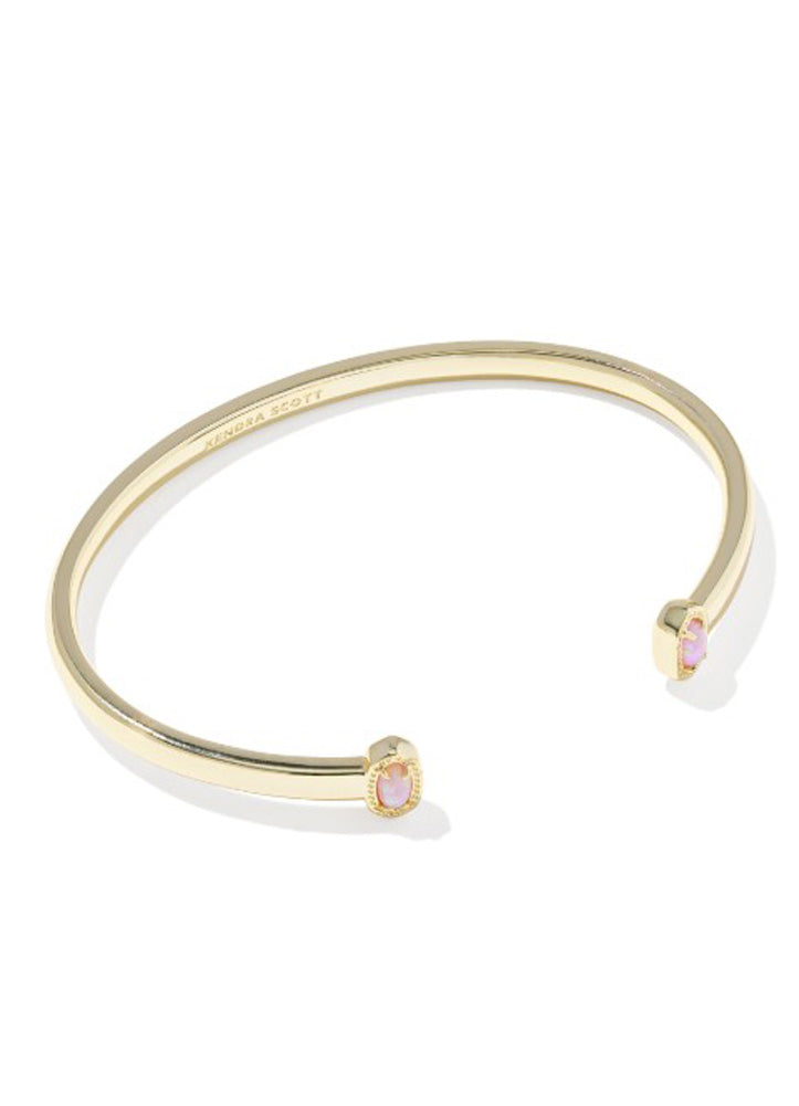Mini Elton Cuff Bracelet Gold Light Pink Lab Opal by Kendra Scott