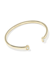 Mini Elton Cuff Bracelet Gold Bright White Opal by Kendra Scott