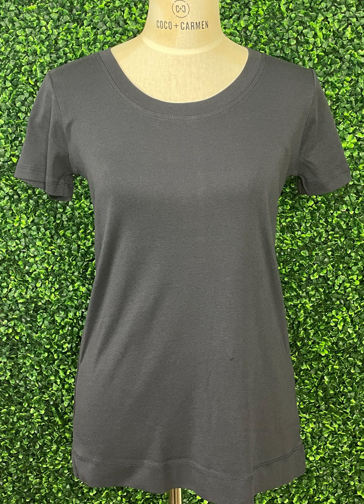 Solid SS Scoop Neck Top in Navy by Keren Hart