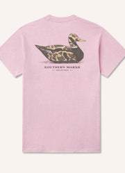 Vintage Duck Decoy Tee Camo in Washed Camellia by Southern Marsh