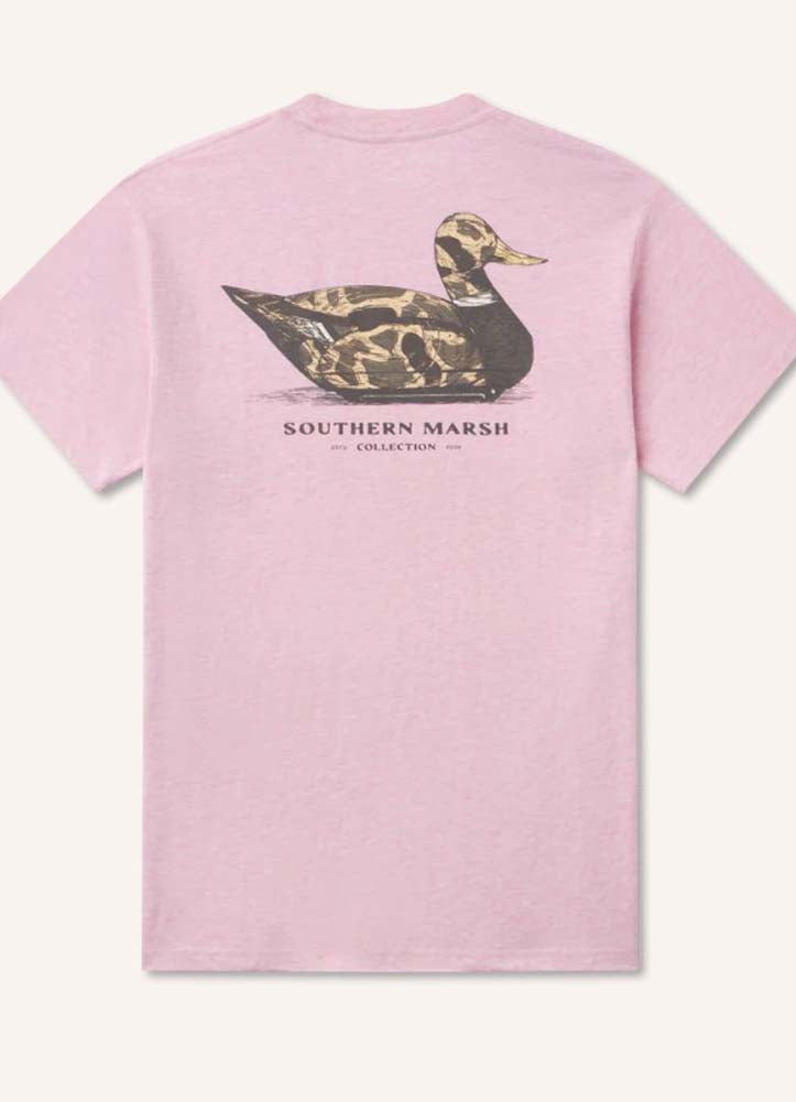 Vintage Duck Decoy Tee Camo in Washed Camellia by Southern Marsh