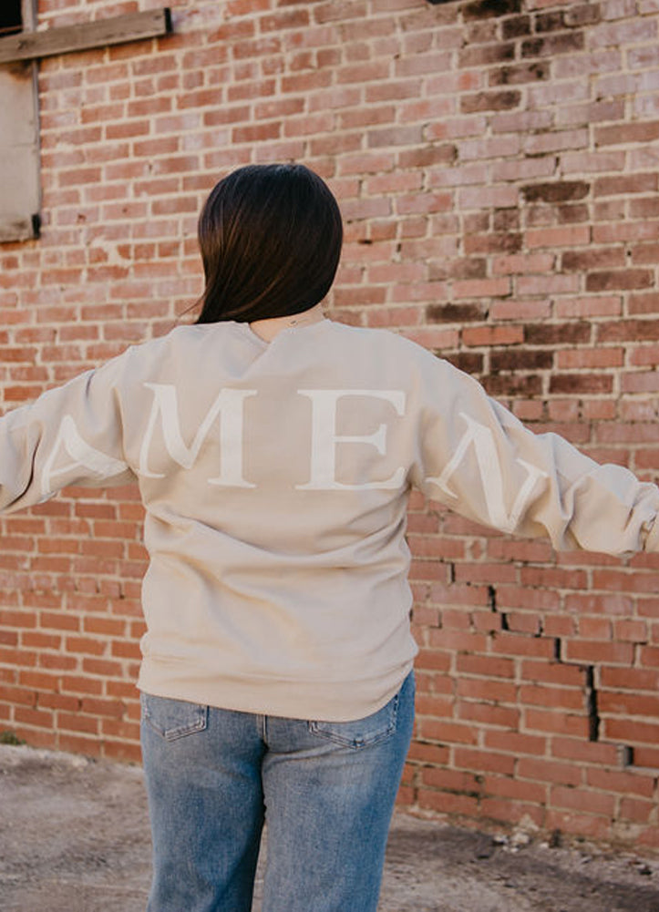 Amen Sweatshirt in Sand by Southern Bliss