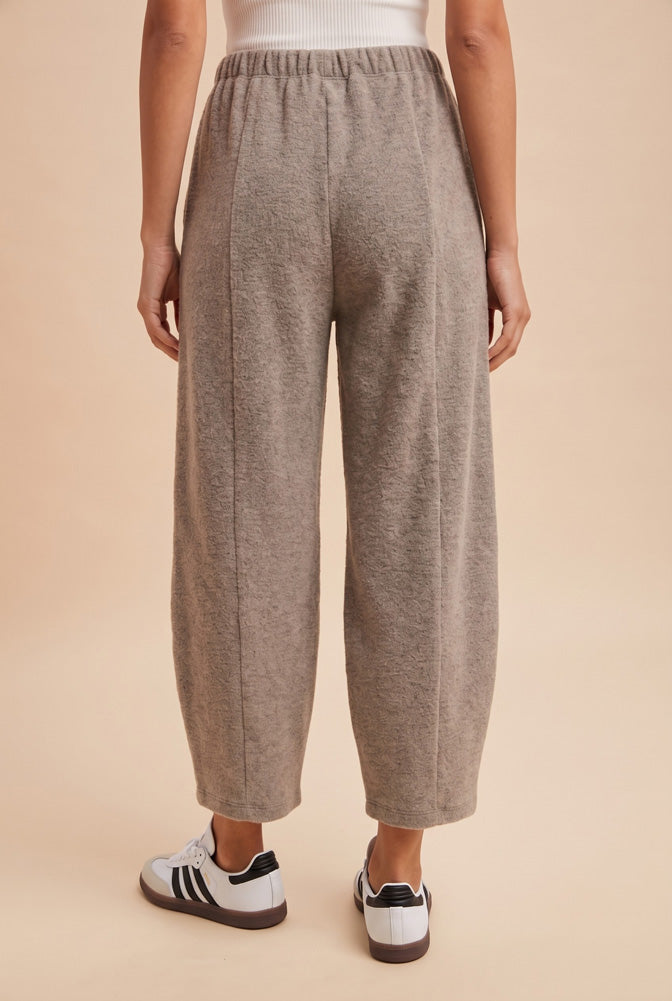 Soft Knit Cropped Barrel Pants Muted Mocha by AnnieWear