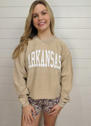 Arkansas Corded Sweatshirt in Latte by Charlie Southern