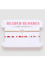 Arkansas Logo Sprinkle Bracelet by Beaded Blondes