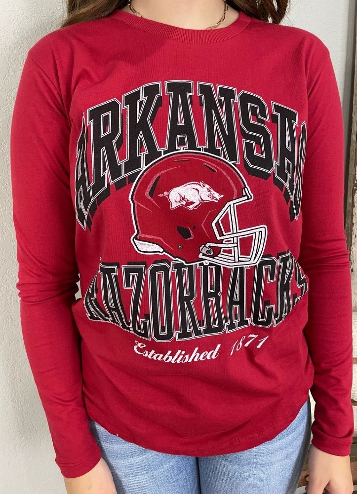 Arkansas Cavelli LS Jersey Top in Crimson by Pressbox