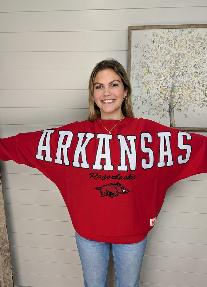 Arkansas Flannigan LS Oversized Fleece OS by Pressbox