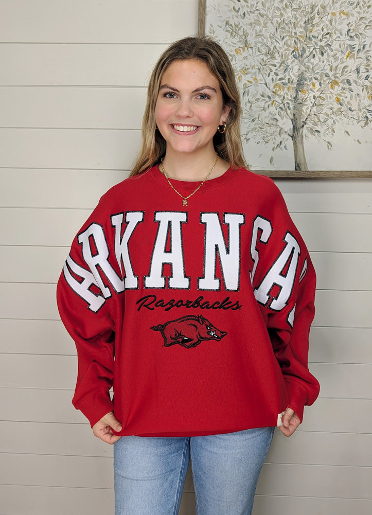 Arkansas Flannigan LS Oversized Fleece OS by Pressbox
