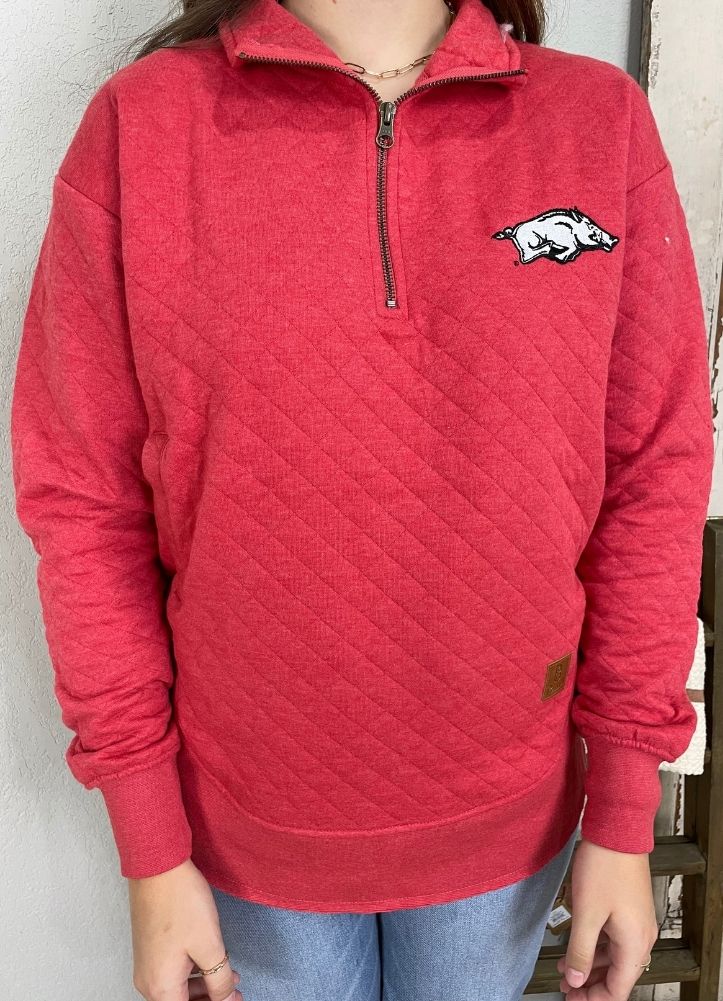 Arkansas North Fork Roseburg LS Quilted Fleece in Crimson by Pressbox