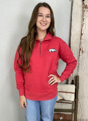 Arkansas North Fork Roseburg LS Quilted Fleece in Crimson by Pressbox