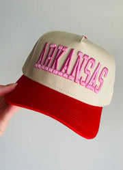 Arkansas Shades of Pink Vintage Trucker Hat by Social Statement